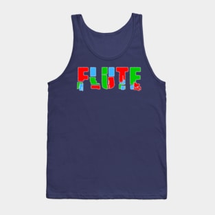 Flute Patchwork Text Tank Top